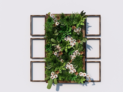 Modern Green Plant Wall Courtyard Facade Decoration Three-dimensional Greening Climbing Vine Plants model