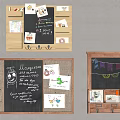Blackboard newspaper combination 3d model