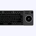 Sleek Black Wireless Computer Keyboard and Mouse with Standard Keys and Circular Right Touchpad 3d model