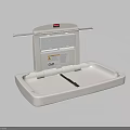 White Foldable Baby Changing Station With Oko Brand Tray And Warning Label Design