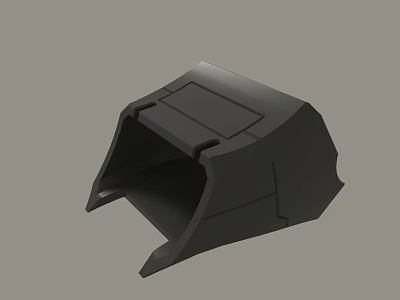 Detailed Black 3D Model Mechanical Part With Angular Structure And Grooves 3d model