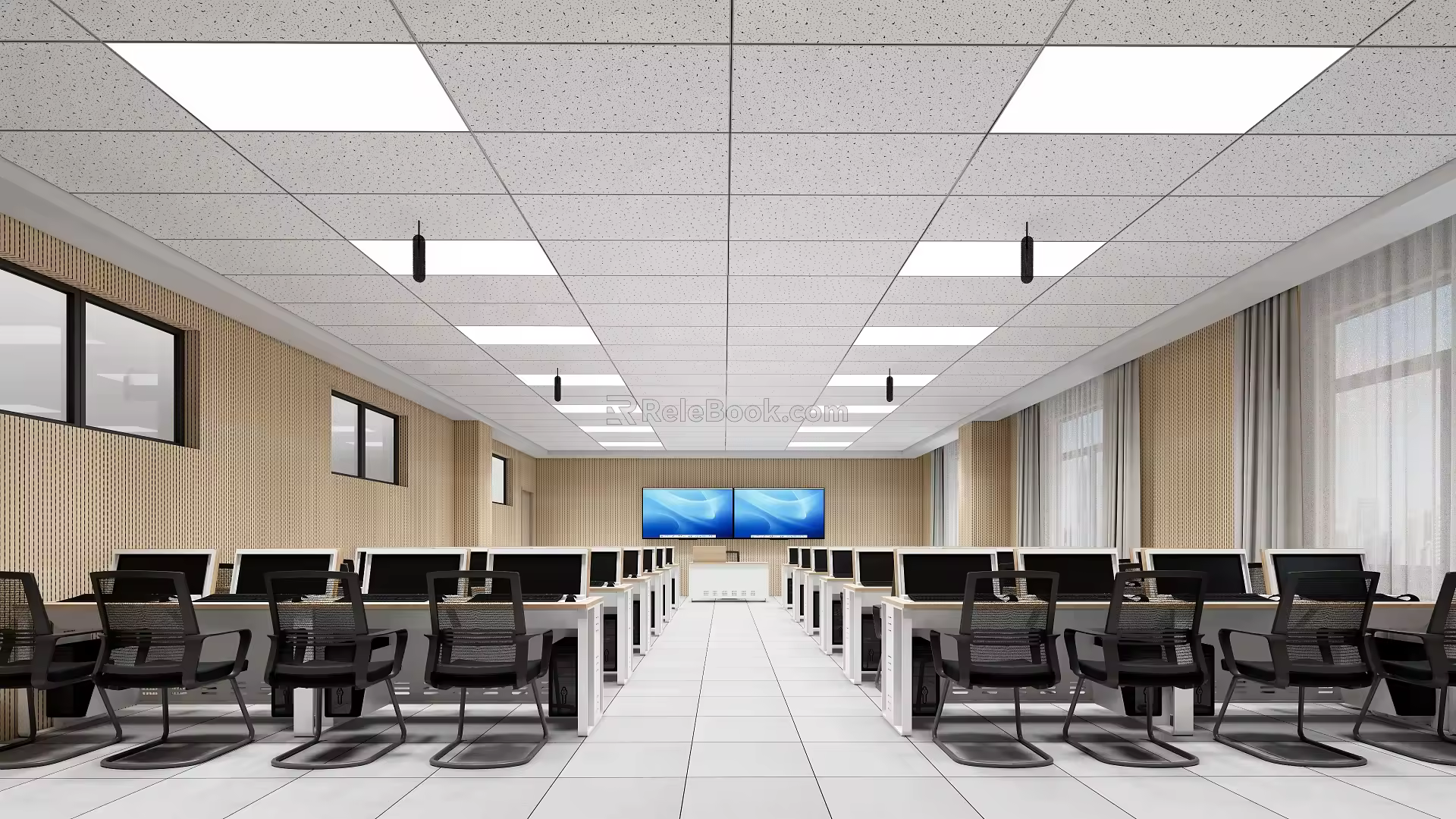 Modern Classroom Multimedia Classroom 3d model