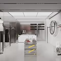 Bright White Clothing Store Interior Featuring Mannequins Hanging Clothes Round Mirror And Display Cabinet