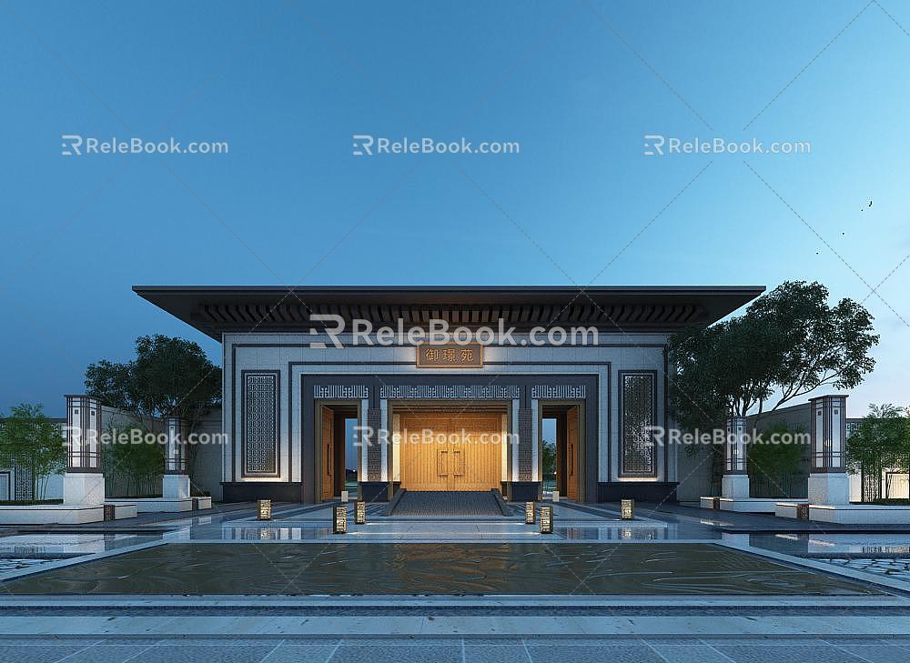 new chinese style gate 3d model