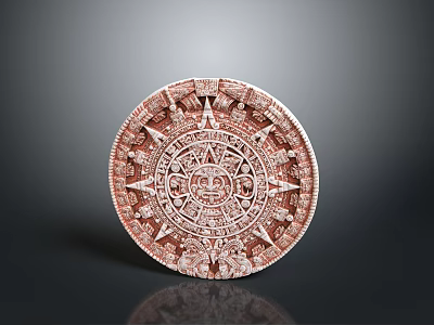 Traditional Ancient Mayan Shield Weapon With Intricate Carved Circular Patterns 3d model