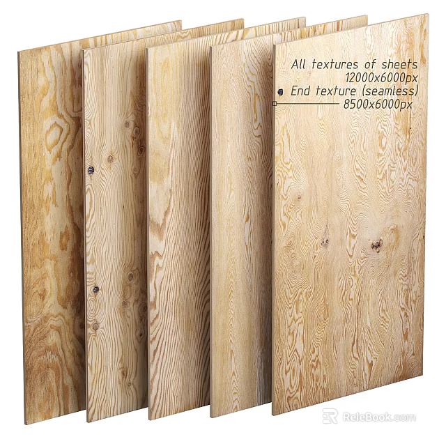 Wooden Wall Panels Featuring Multiple Wood Textures Sheets 3d model