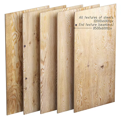 Wooden Wall Panels Featuring Multiple Wood Textures Sheets 3d model