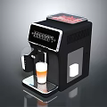 Modern Kitchen Appliance Coffee Machine With Display Screen And Cup Of Layered Beverage