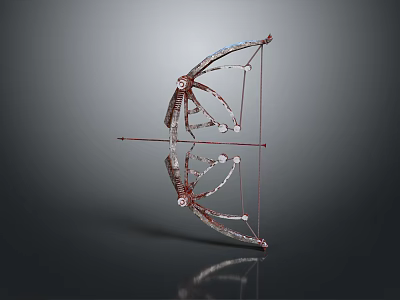 Modern Tactical Bow With Metallic Frame String System And Surface Reflection 3d model