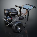 Heavy Duty Wheeled Pressure Washer With Engine Coiled Hose And Control Panel