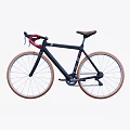 Stylish Black Bicycle With Red Handlebars Brown Seat And White Rims