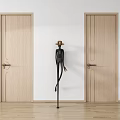 Light Wood Swing Doors In Modern Interior With Simple Design And Handle Details