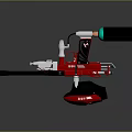Red Black And Green Weapon With Metal Structure And Handle Design 3d model
