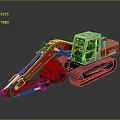 Red Tracked Excavator Functional Vehicle with Cab and Heavy Duty Bucket