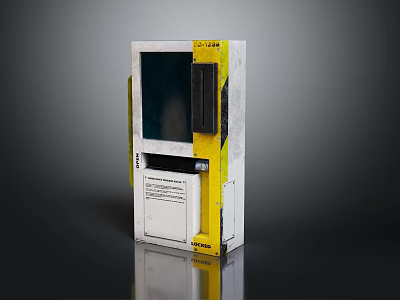 Modern White and Yellow Air Cooler Fan With Display Window And Control Panel 3d model