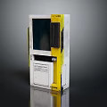 Modern White and Yellow Air Cooler Fan With Display Window And Control Panel