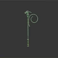 Decorative Metal Garden Equipment With Curved Ring Design And Ornate Top Structure