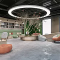 modern library 3d model
