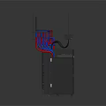 Black Communication Equipment Component With Multiple Antennas Red Blue Wires And Metal Bracket