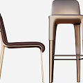 Modern Bar Stools In Various Designs With Neutral Tones Leather Upholstery And Metal Legs