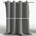 Beige And Dark Brown Solid Color Fabric Curtains Hanging On Curtain Rod