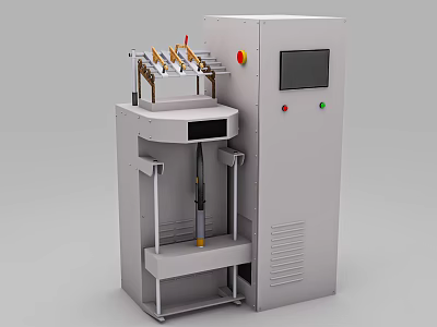 Industrial Equipment with Control Panel Display Screen and Metal Mechanical Structure 3d model