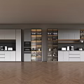 Modern Sideboard Interior Design With Glass Door Cabinets And Display Shelves