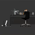Cluttered Office Desk With Stacked Documents Laptop Lamp Coffee Cup Printer And Scattered Papers