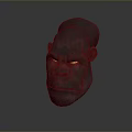 Dark Colored Gorilla Head 3D Model With Red Glowing Eyes Realistic Render Design 3d model