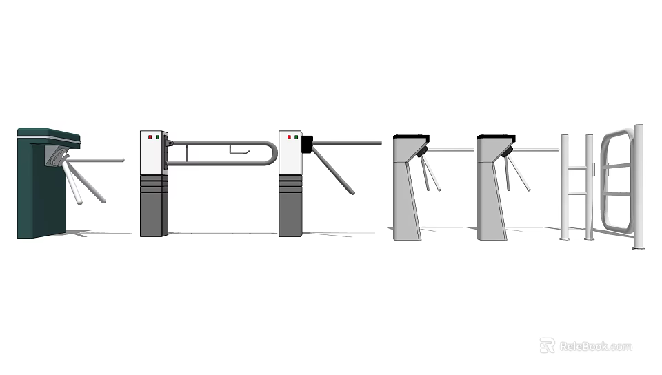 Modern Public Facilities Automatic Turnstiles With Secure Efficient Access Design 3d model