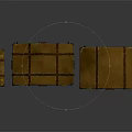 Vintage Brown Leather Suitcases With Brass Hardware And Stacked Arrangement