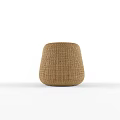 Set of Brown Woven Stools with Intricate Texture and Natural Design Details