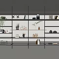 Modern Shelf Bookshelf Book Ornaments 3d model