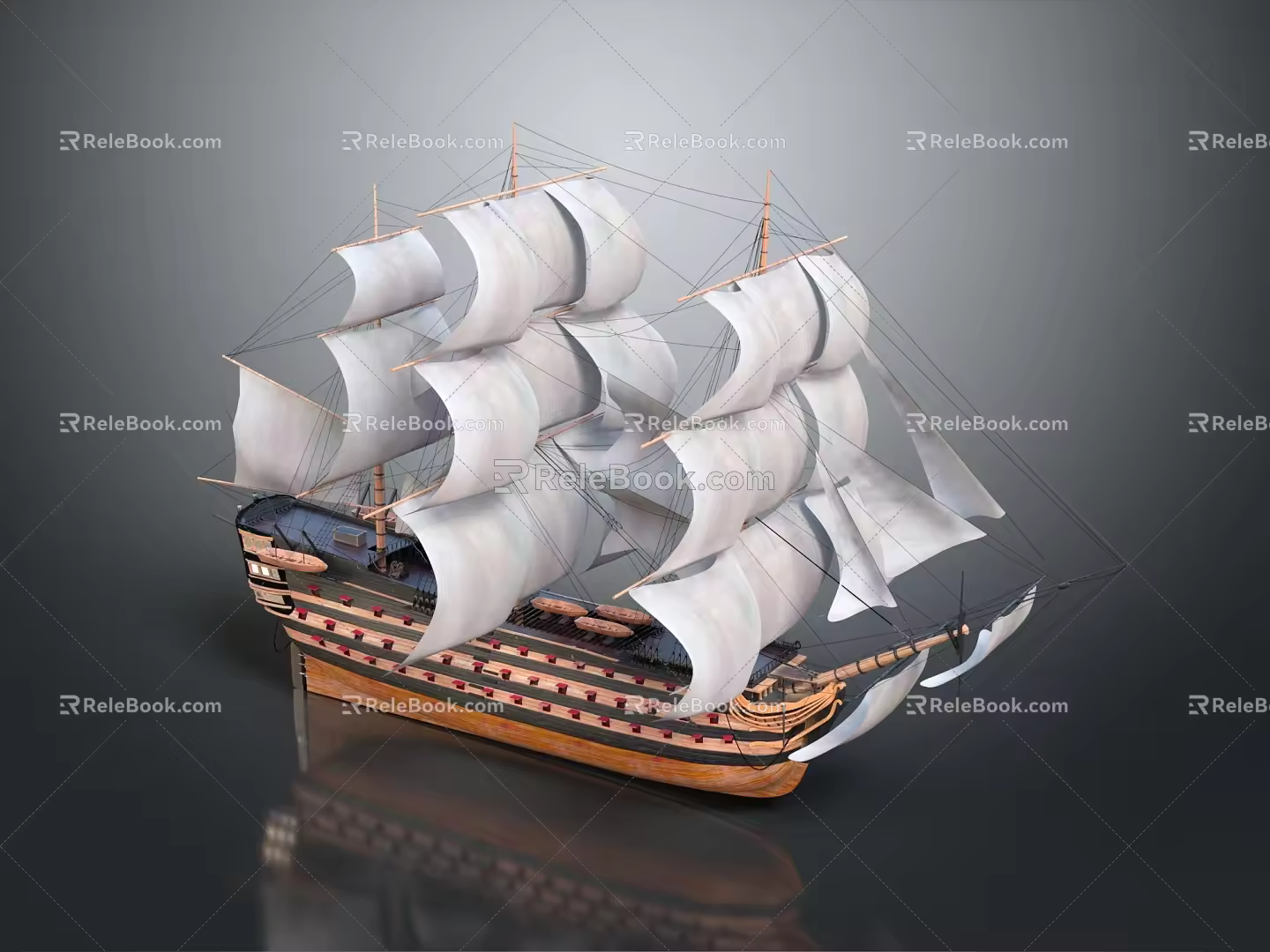 modern sailing ship ancient ship ancient warship large ancient ship ancient warship 3d model