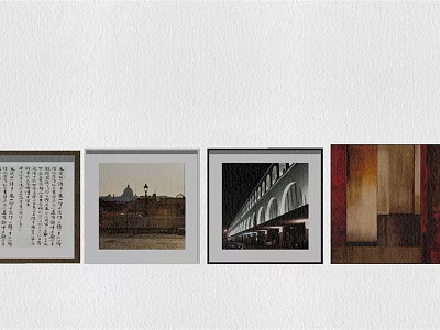 Framed Artworks Wall Display With Various Themes And Home Interior Decorative Styles 3d model