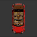 Stylish Red Convertible SUV With Brown Seats And Modern Front Design