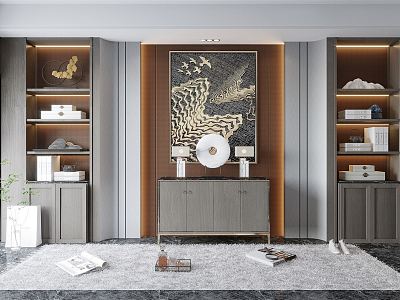 New Chinese Style Decorative Cabinet Entrance Cabinet Storage Cabinet Bookcase Bookshelf Low Cabinet Bucket Cabinet Side Cabinet model