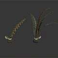 Feather Shaped Home Living Accessories With Round Base And Textured Plumes