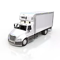White Commercial Refrigerated Truck With Cab Trailer And Cooling Unit