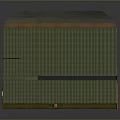 Green Striped Storage Box With Orange Trim And Square Design For Home Use