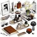 Elegant Decorative Ornament Set Including Photo Frame Perfume Bottles Earrings Flower Vase Candle Trays Notebook