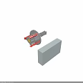 Industrial Mechanical Equipment With Metal Casing Red Components And Yellow Circular Part