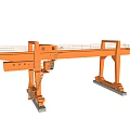 Industrial Gantry Crane Equipment With Orange Structure Ladder Platform And Wheels