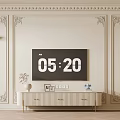 Elegant TV Stand With Decorative Wall And Modern TV Screen Vase Photo Frame