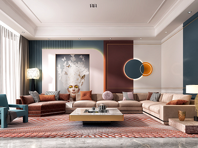 Light Luxury Living Room Living Room Sofa Combination model