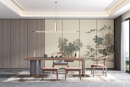 New Chinese Tea Room 3d model