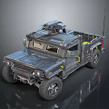 Military Style Armored Truck With Roof Equipment Antenna And Hardened Exterior