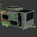 Mobile Food Truck With Graphic Side Decorations And Top Cooking Equipment