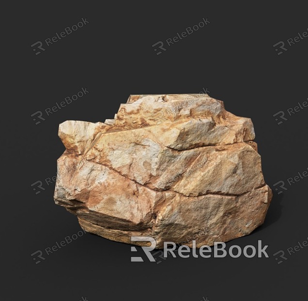 Rock Stone Stone Block Granite Boulder model