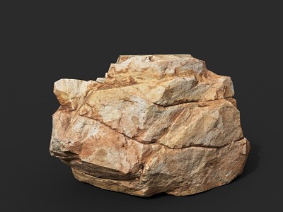 Rock Stone Block Granite Boulder model